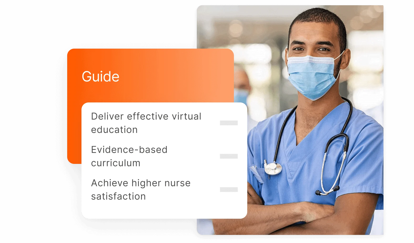 male nurse with guide words